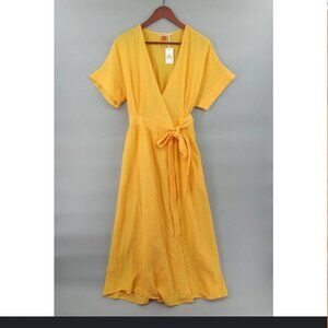 Marine Layer Valencia Wrap Dress Marigold Large
